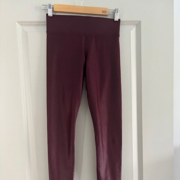Carbon38 High Rise 7/8 Legging Liquid Metallic Shimmer Takara Shine Wine Small - Picture 4 of 8